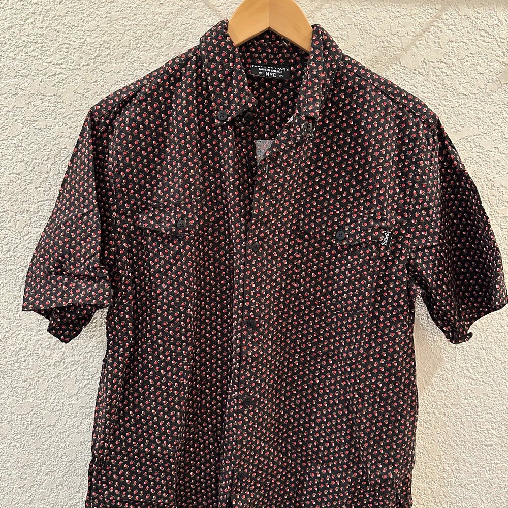 Faded Royalty USA made mens floral short sleeve button up
